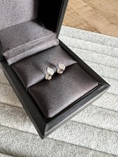 1.0 Carat Diamond Pear Cut Solitaire Stud Earrings Set In Platinum Plated