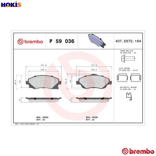 Brake pad set disc - pad,