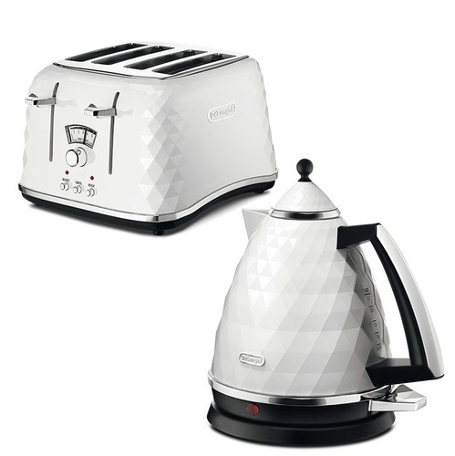 White kettle and toaster set - kettle,