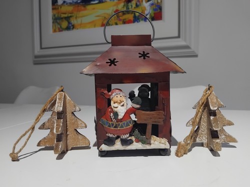 Vintage metal santa grotto - santa's,