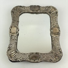 Antique Solid Silver Mounted Embossed Easel Backed Dressing Table Mirror 17.5cm