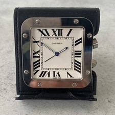Vintage Cartier Santos Travel Desk Swiss Made 2750 Quartz Alarm Clock