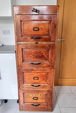 Antique Oak 4 Drawer Filing