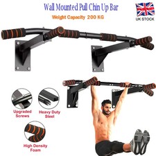 Wall Mounted Pull Chin Up Bar Heavy Duty Dip Station Gym Home Exercise Fitness