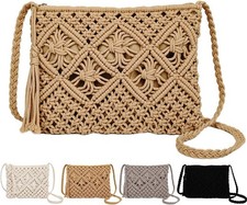 Straw Crossbody Bag for Women