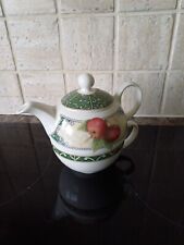 Vintage Arthur Wood Fruit Design Stackable Teapot & Cup, Tea for One