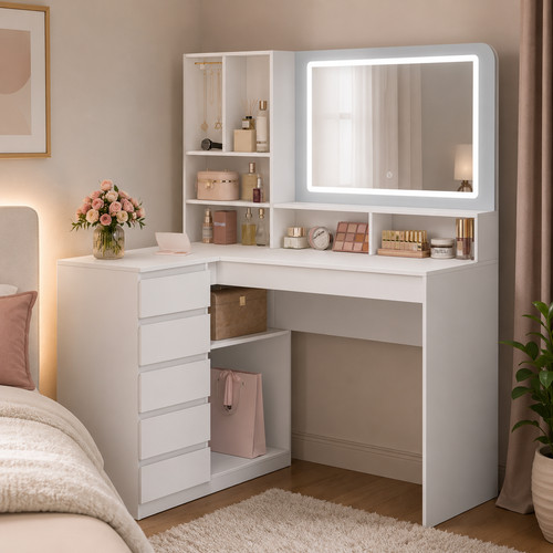 Corner dressing table - dressing, led