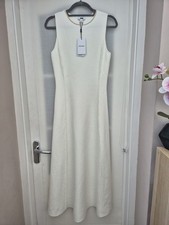 Reiss Women's New Nilo Ivory Knitted Midi Dress Small BNWT