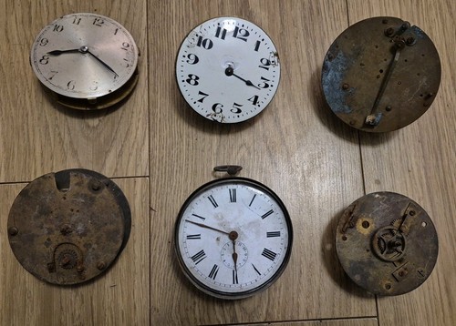 Antique round clock - antique, movement