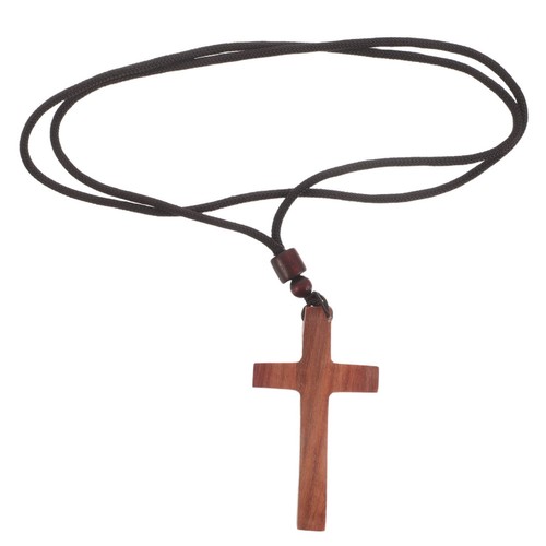 Wooden crucifix necklace wood - ,
