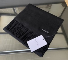 BNWT Paul  Smith Black 100% Lambswool Scarf Made In England