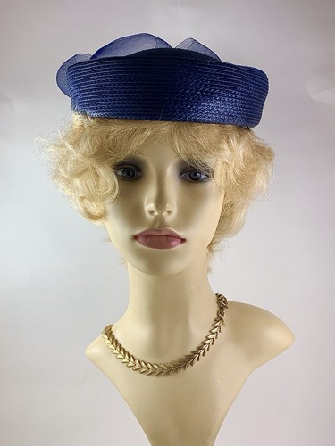 Vintage 1960s blue sinamay - 1960s,