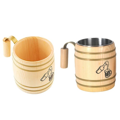 Wooden beer mug cup - wooden,