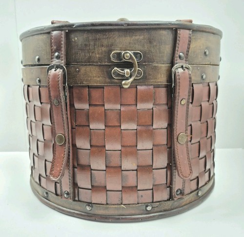 Vtg woven leather - leather, wood
