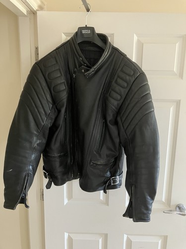 Richa black leather motorbike - richa,