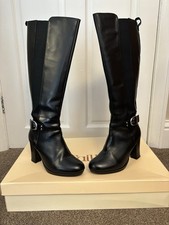 Faith Black Knee High Boots