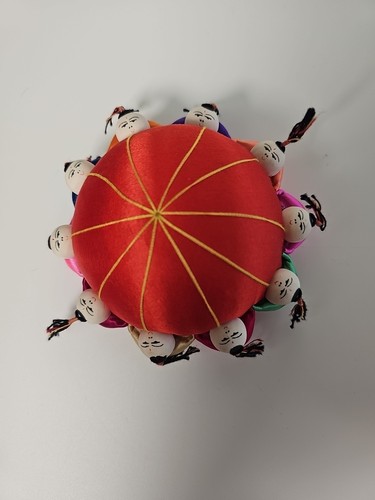 Vintage red silk pin cushion - pin,