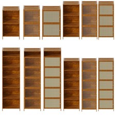 2-6 Tier Cube Storage Display Bookcase Bamboo Storage Cabinet with Doors Option