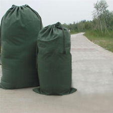 Canvas Drawstring Large Bag Pouch Clothes Craft Storage Laundry Organizer Green