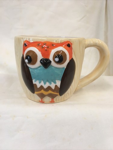 Ceramic owl cup tree - ceramic, colorful