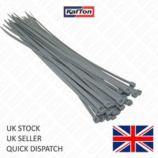 Silver / Grey Cable Ties 300mm x 4.8mm Nylon Plastic Zip Tie Wraps