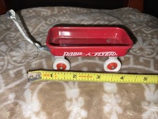 RED RADIO FLYER MINI MINIATURE METAL TOY WAGON VINTAGE