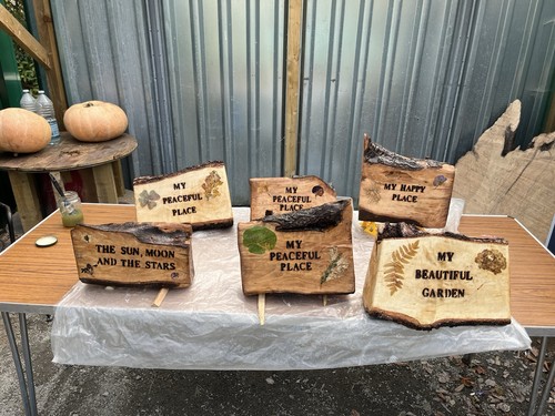 Hand made garden - made, log