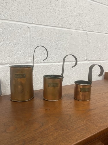 Vintage copper measuring - measuring, cups