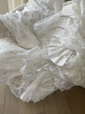 Lined White Floral Boil Pair