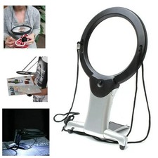 6X Large Magnifying Glass With Light Led Lamp Giant Magnifier Reading Hands Free