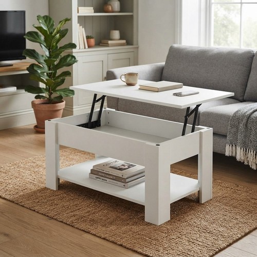 Lift top coffee table - top, white