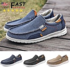 Mens Canvas Loafers Driving Boat Plimsole Deck Shoes Slip On Pumps Moccasin Size