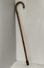 VINTAGE ALPINE WALKING STICK ENGRAVED EIDELWIESS & CHAMONIX 90CM LONG