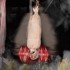 Halloween Prop animated hanging corpse/mummy with led light up eyes & sound