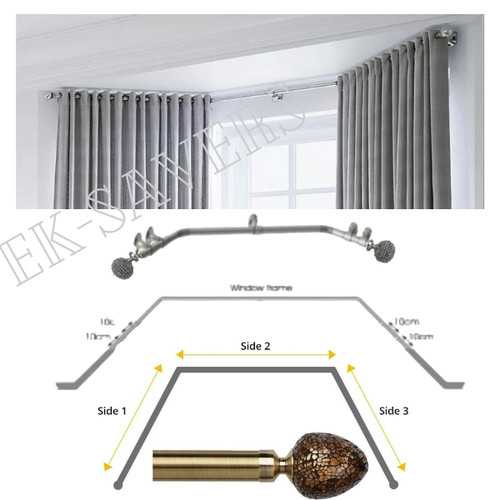 28mm bay window curtain pole - 28mm,