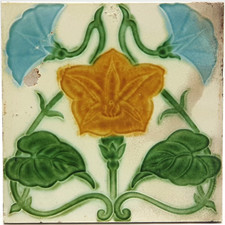 Antique Fireplace Tile Floral Design T & R Boote Ltd C1905 AE3