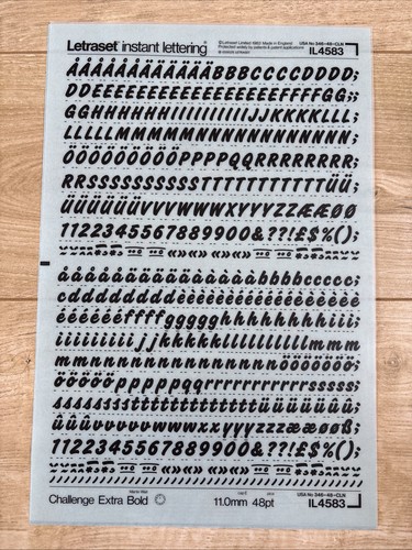 Letraset rub transfer - on,