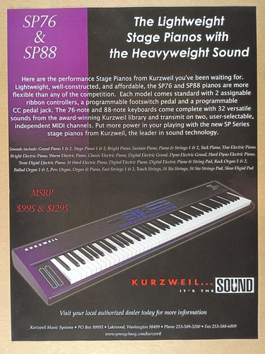 2000 kurzweil sp88 stage piano - sp88,