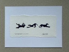 Greyhound Mini Lino Print