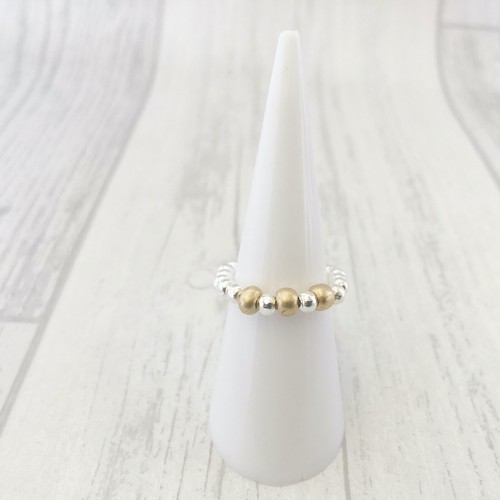 Czech bead ring stretch silver - czech,