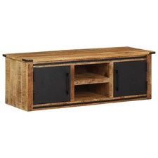 TV Cabinet with Doors TV Stand Entertainment Centre Solid Wood Mango vidaXL