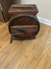 Antique Table Top Cylinder Barrel Butter Churn