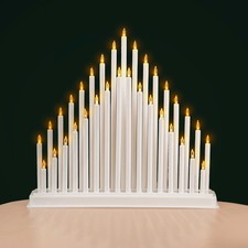 White Candle Bridge 33 Pipe Christmas Decoration Light Up Arch Xmas Window