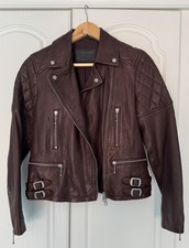 All Saints Womens Leather Biker Jacket, Size 10 (UK)