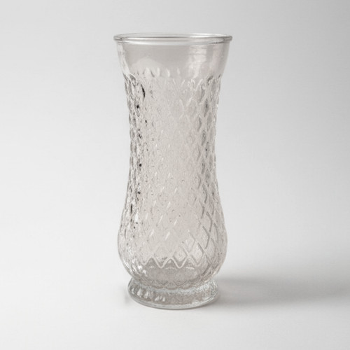 Clear glass textured tulip - clear,