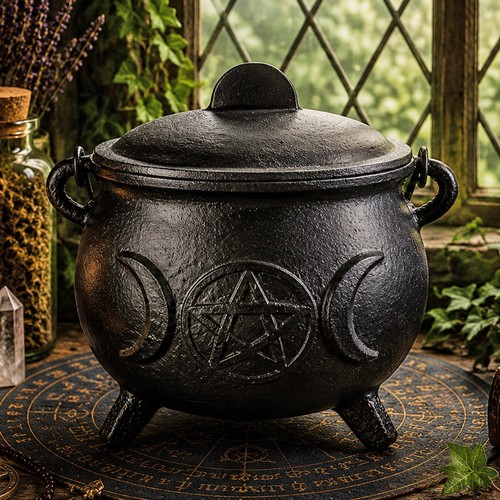 Cast iron cauldron with - cast,