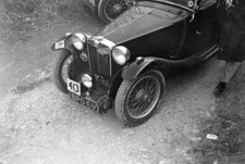 Front detail of D B Payne�s MG Midget 1939 Motor Racing Old Photo