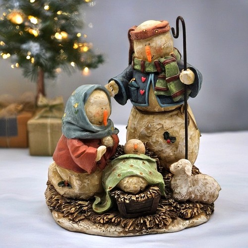 Snowman nativity scene holy - nativity,