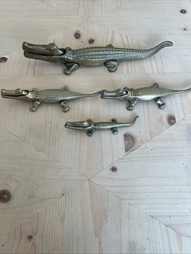 Set solid brass crocodile - set,