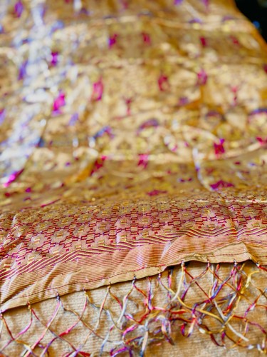 Vintage french silk brocade - vintage,